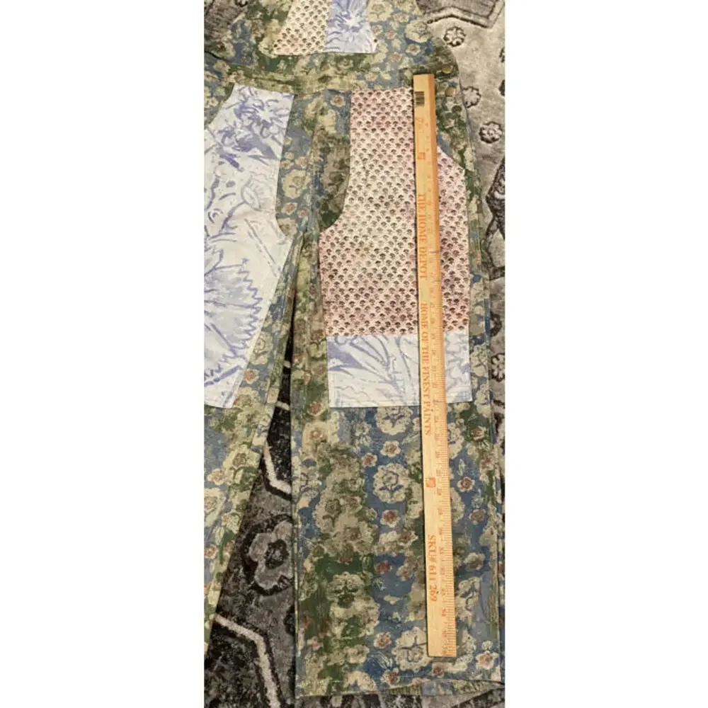Easel Laney Mae Floral Patchwork Women's Overalls Washed Print Large - Picture 4 of 8
